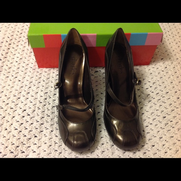 Charles David Mary Jane Bronze Metal Heel. Sz 6.5 - Picture 7 of 9